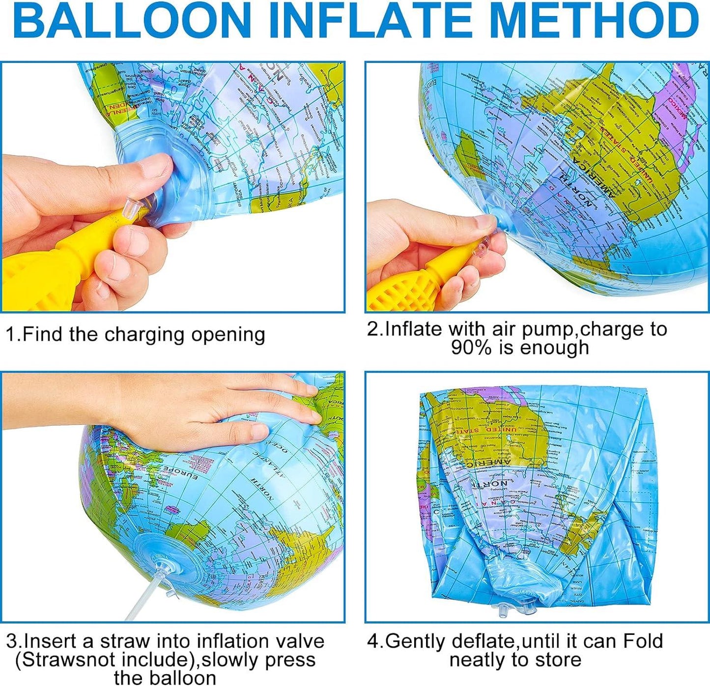 Inflatable Globe Beach Ball - 30cm