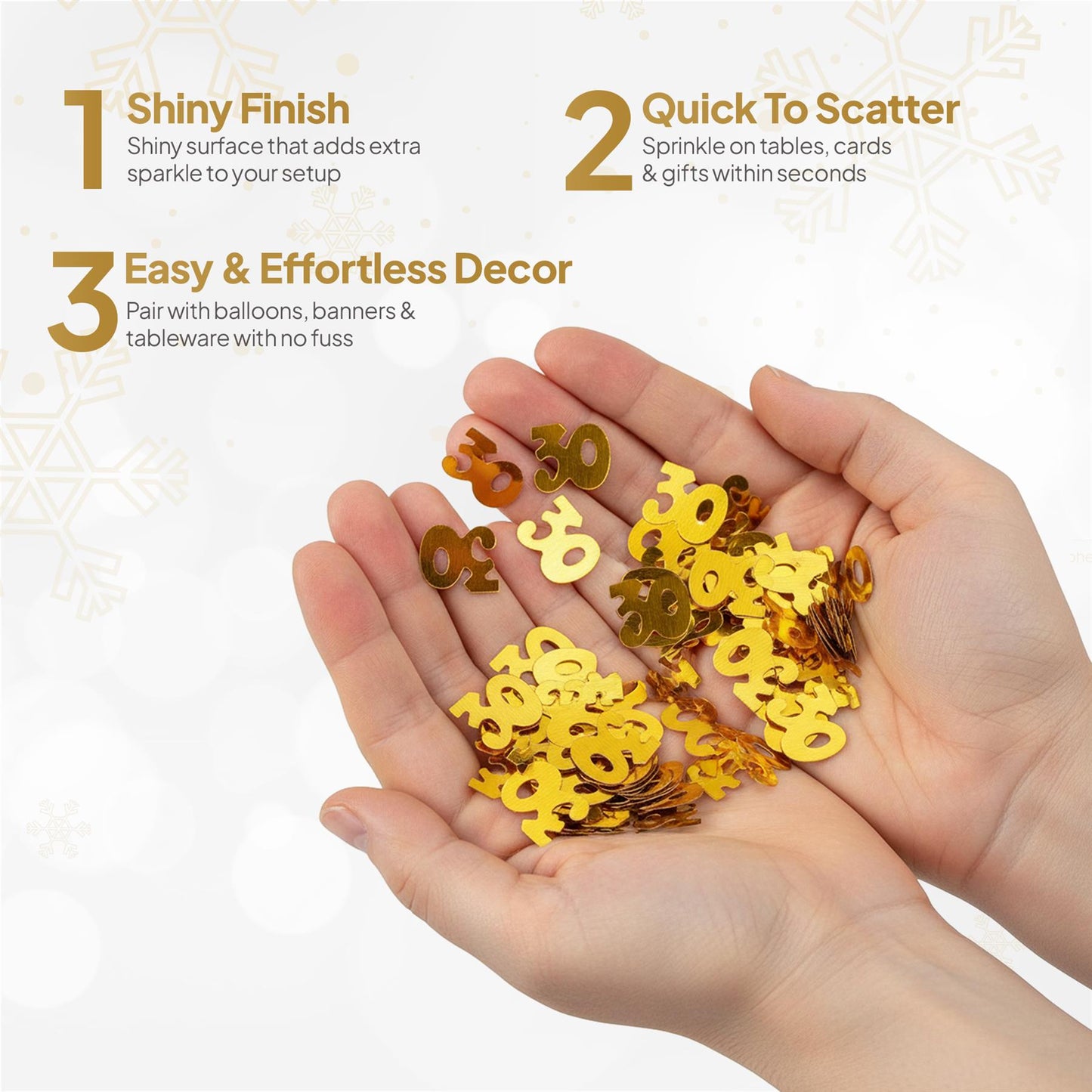 30th Birthday Confetti - Gold, 14g, 2 Pack