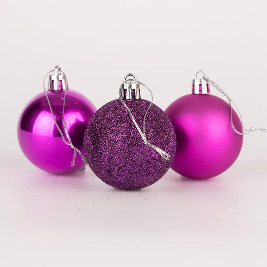 BAUBLES PURPLE 5cm - 9pcs Set PVC