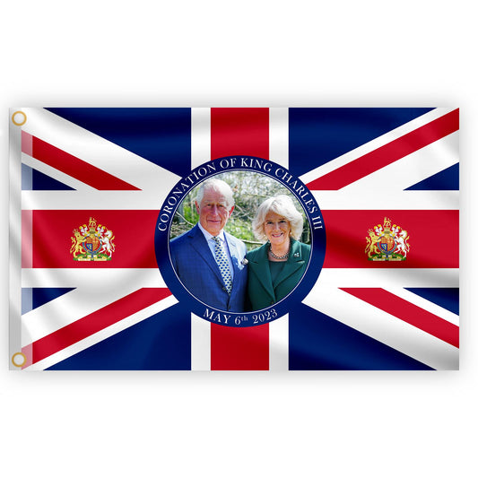 Charles & Camilla 5ft x 3ft Flag with 2 Eyelets