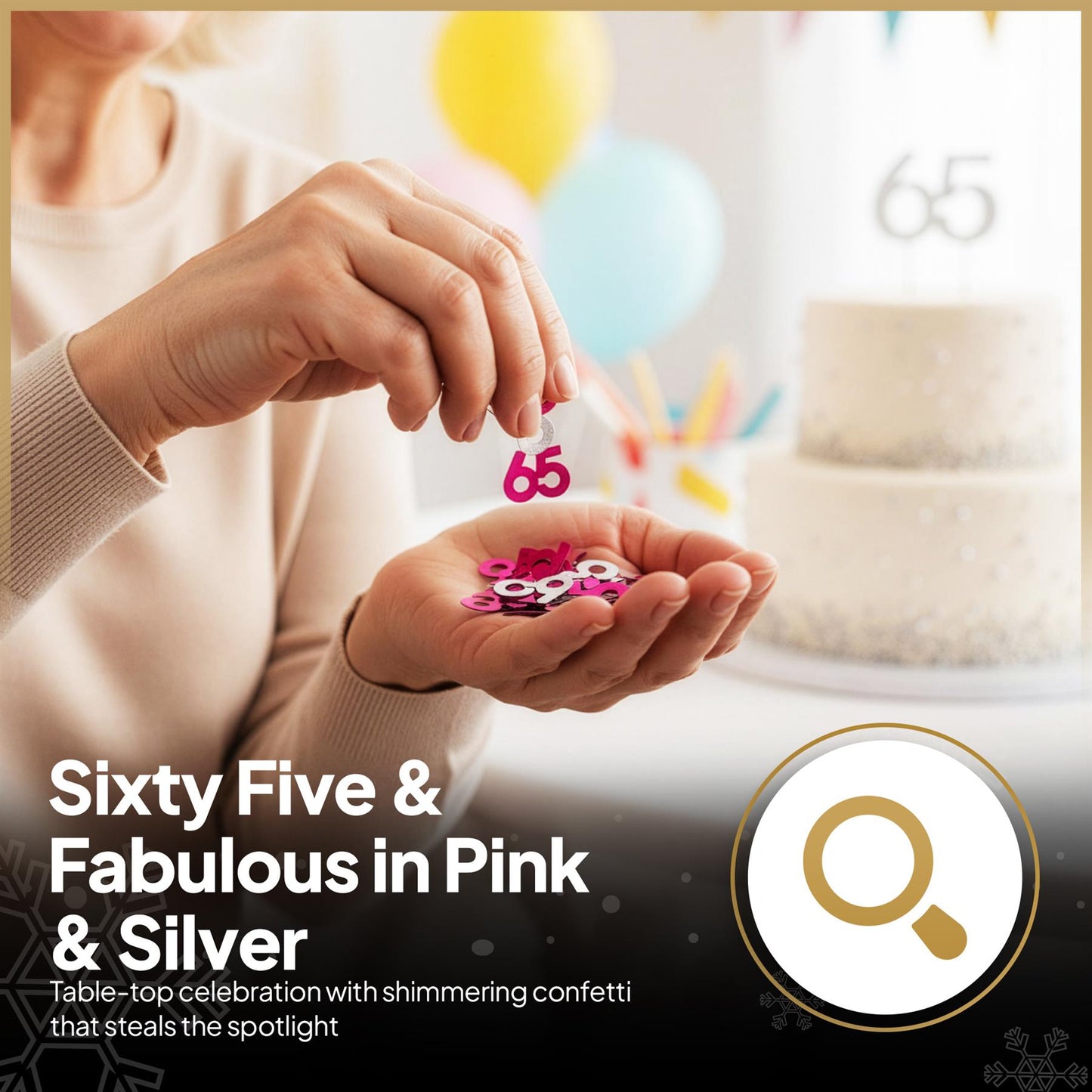 65th Confetti Pink & Silver 14G 1PK