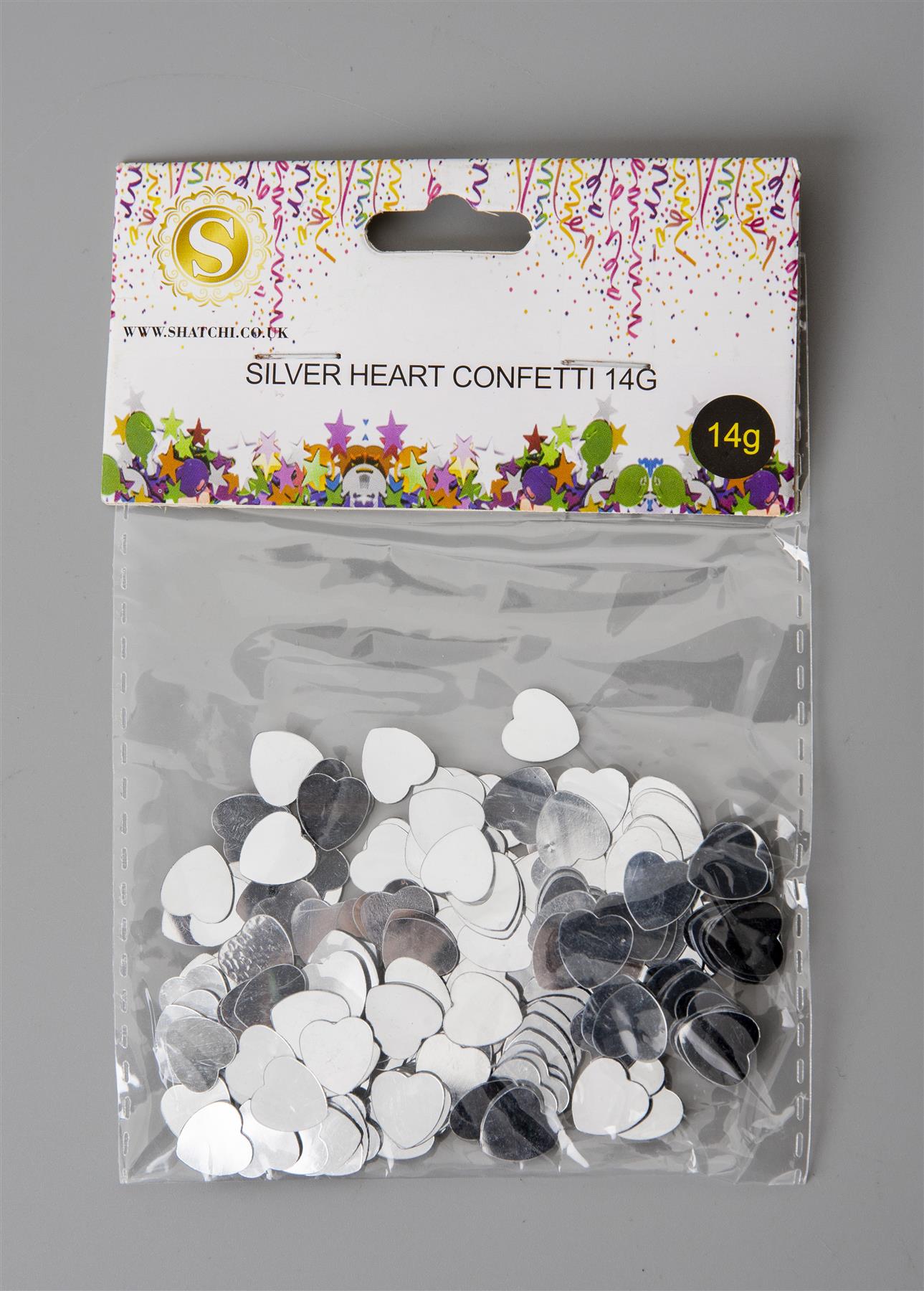 14g Silver Heart Shape Confetti