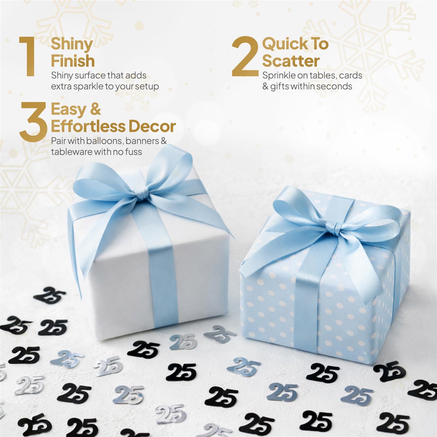 2 Packs 25th Confetti Black & Silver 14g