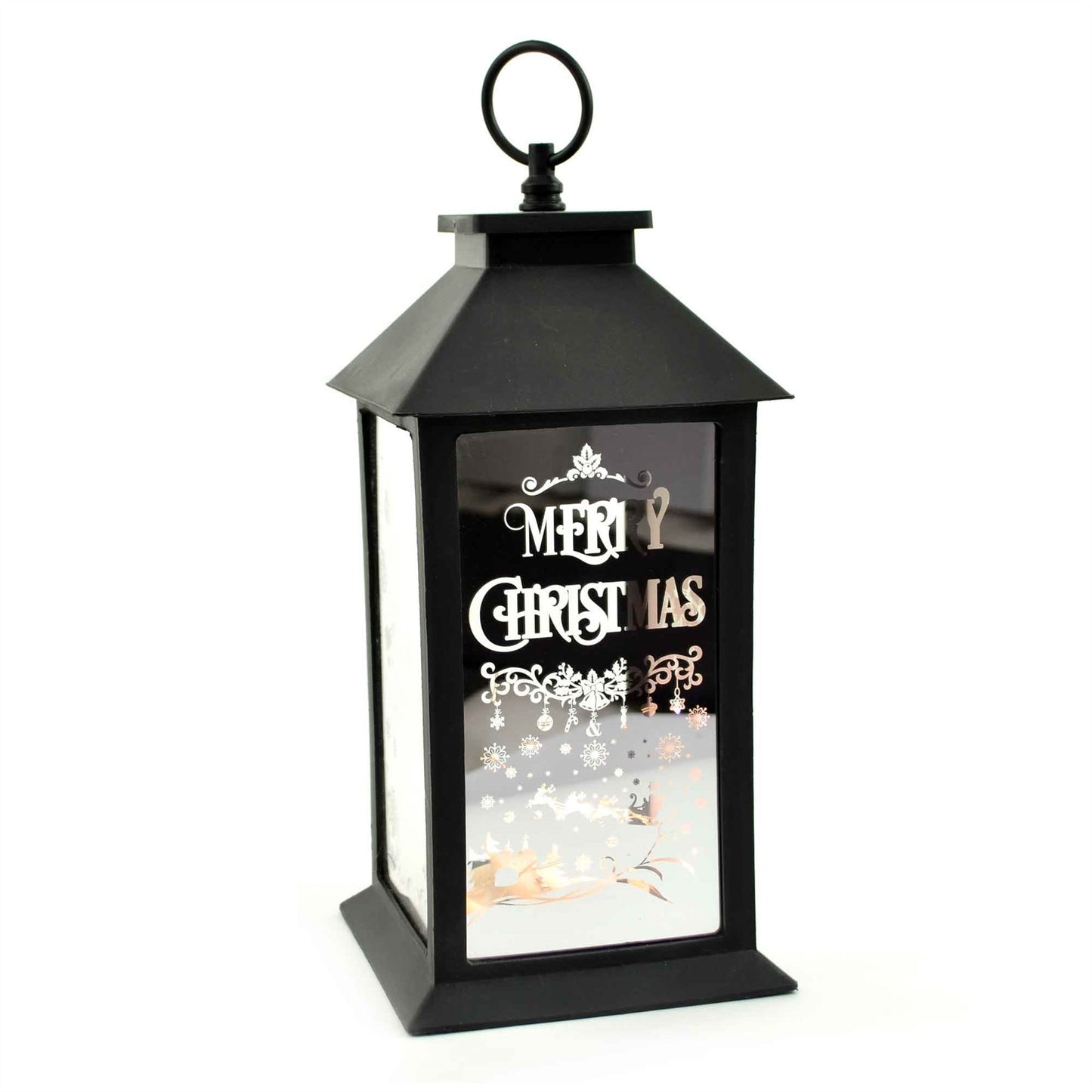 Christmas LED Lantern with Black Frame