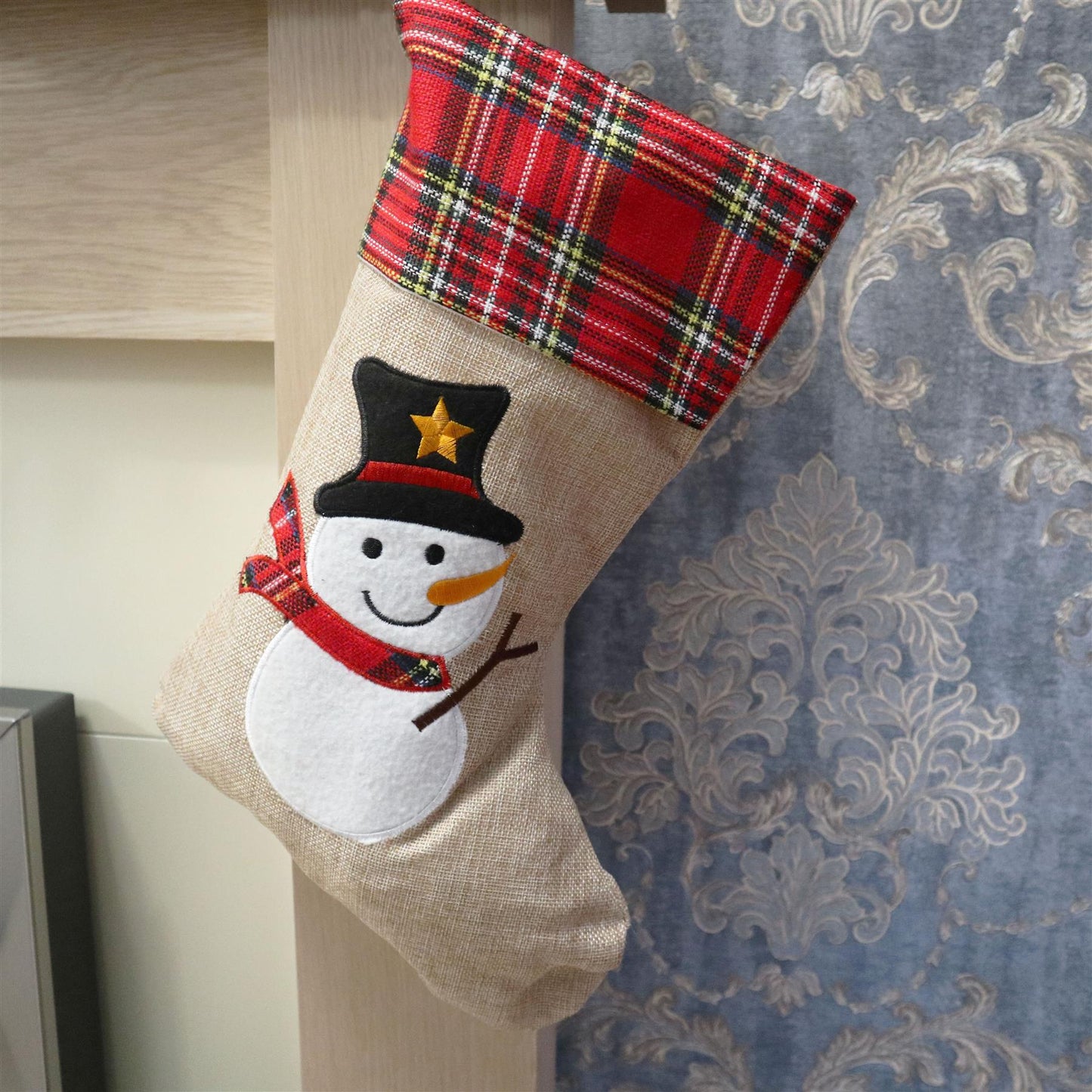 Christmas Stocking Snowman 26x45cm