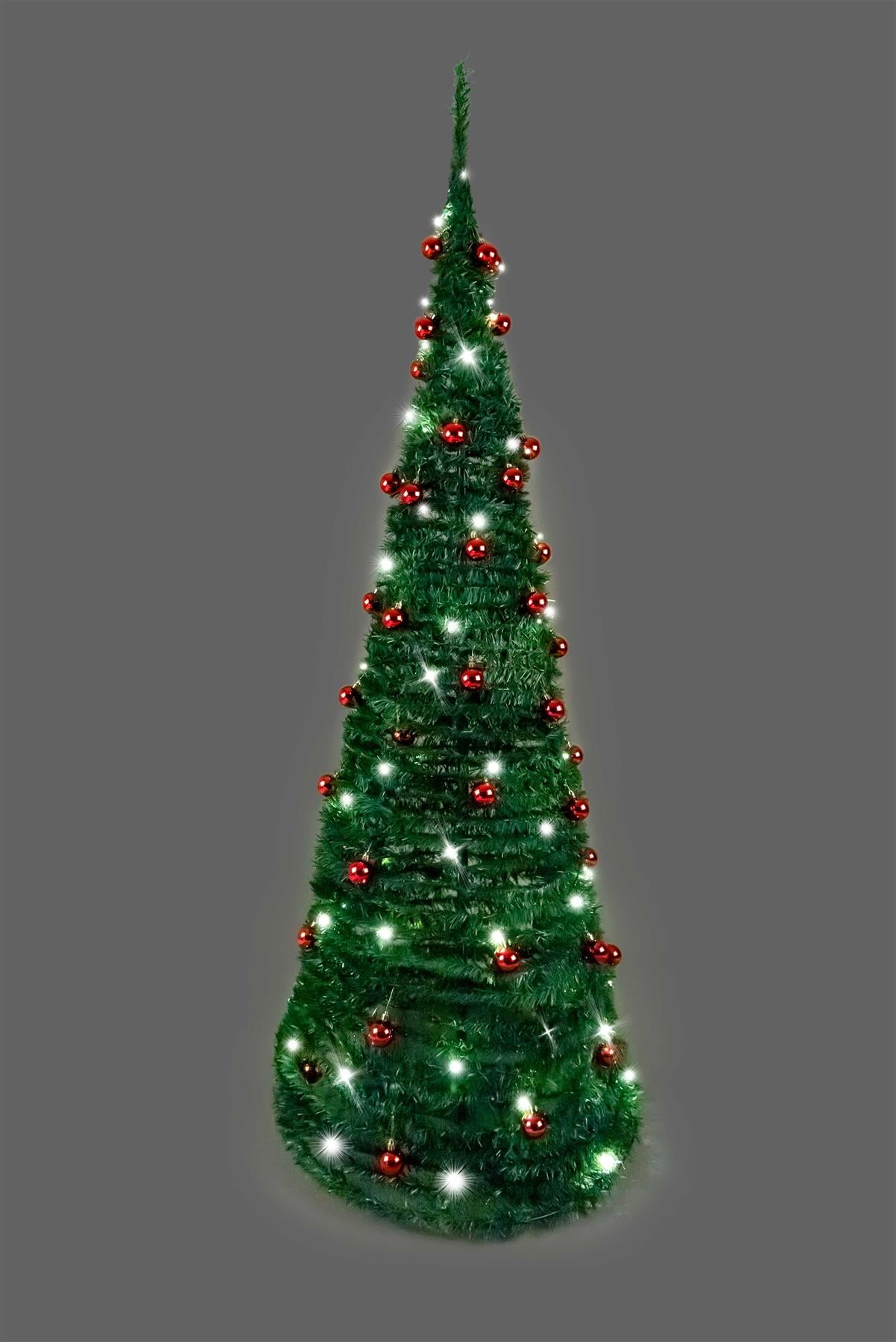 4ft (120cm) B/O Prelit Red Baubles Decorated Pop Up Tree