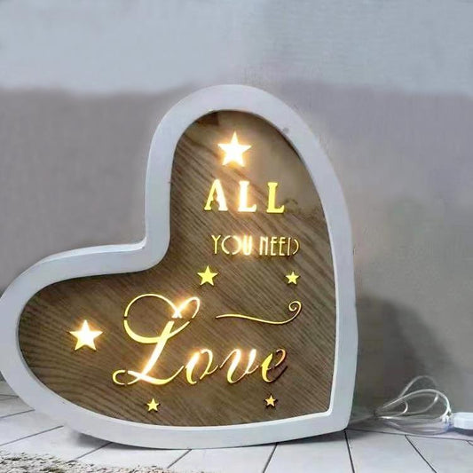 LED Light Up Christmas Frame, Heart Shape