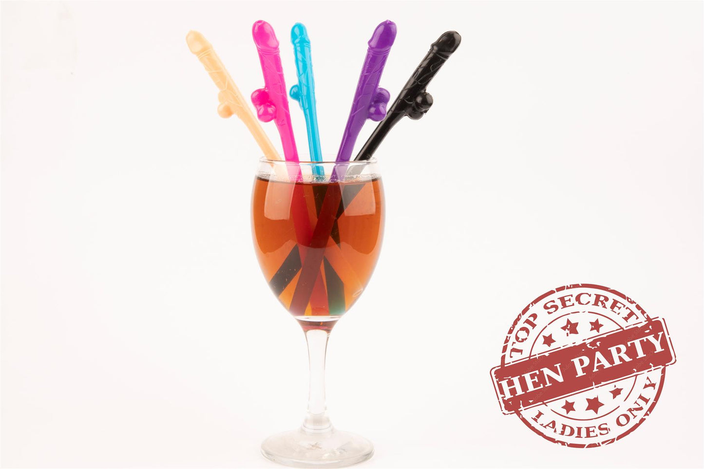 30 Coloured Willy Straws