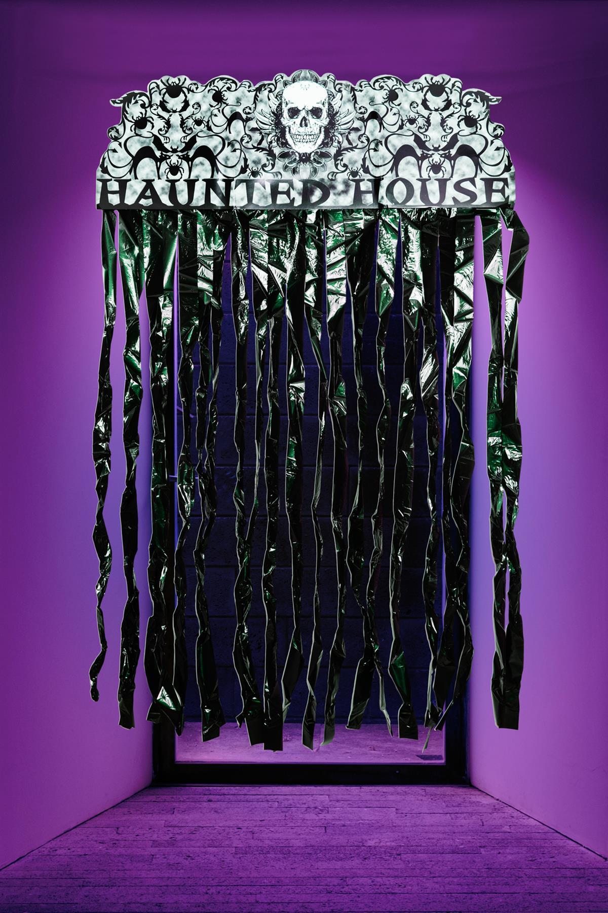 Halloween Door Curtain Shiny Black Foil 90x170cm