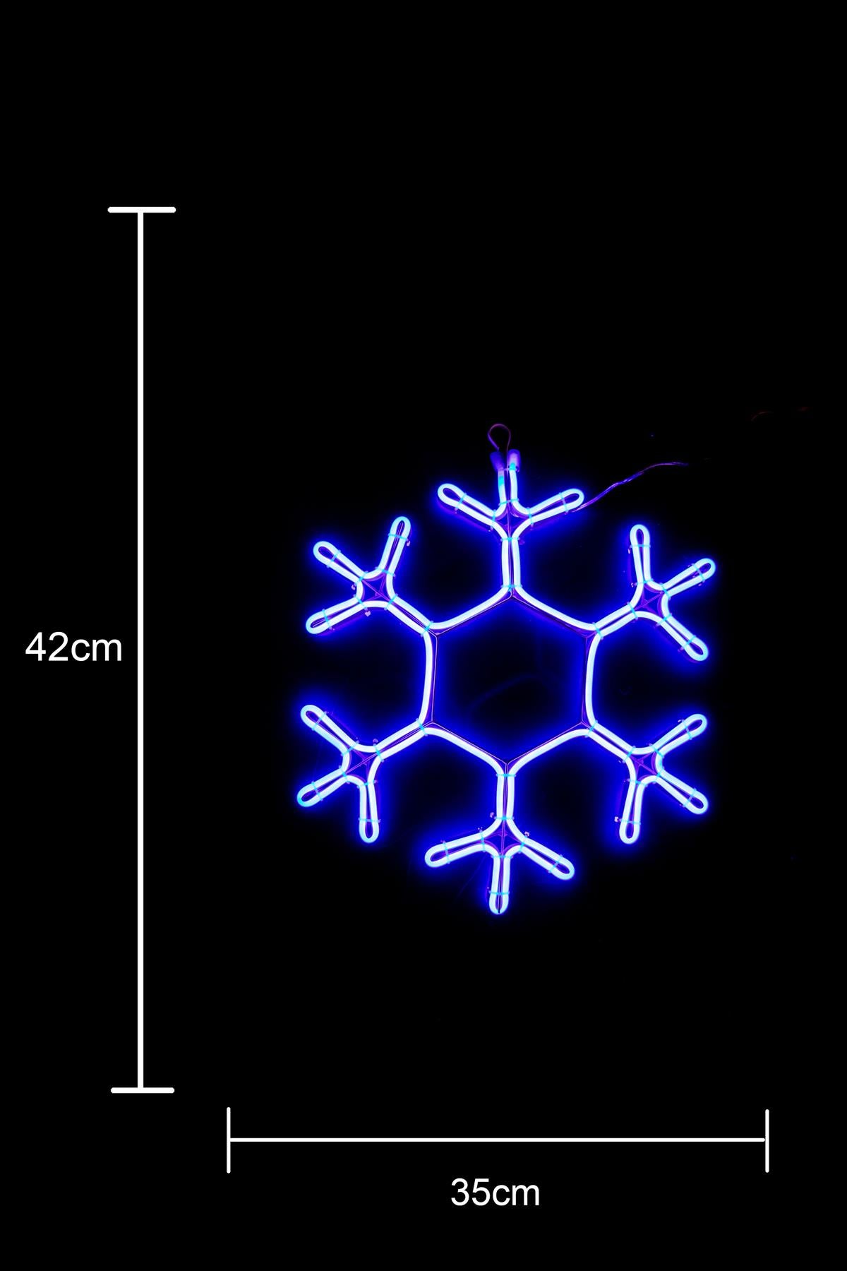 Snowflake Rope Light Silhouette (Blue) 38cm