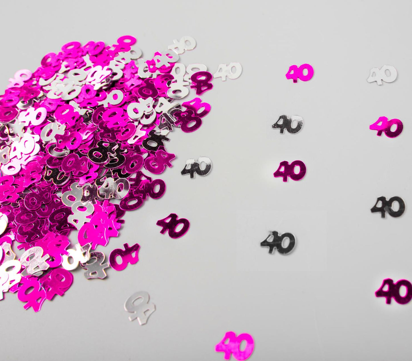 Shatchi 14g 40th Happy Birthday Pink & Silver Party Confetti