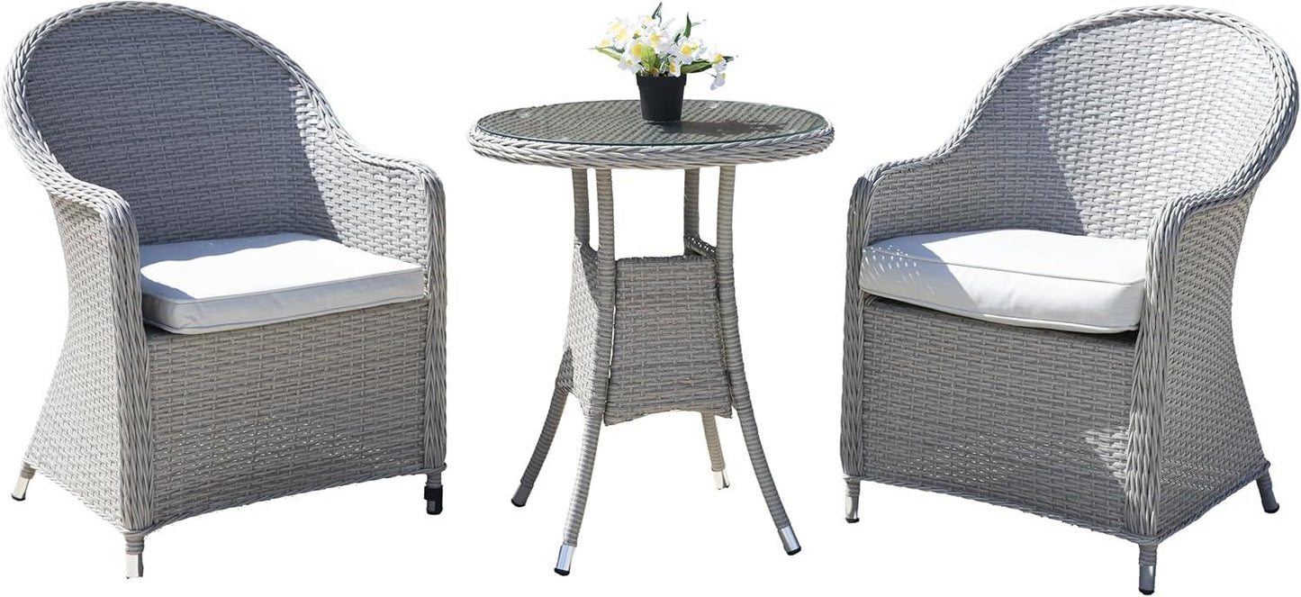 Sorrento 2 Seater Rattan Bistro Set 3Pcs