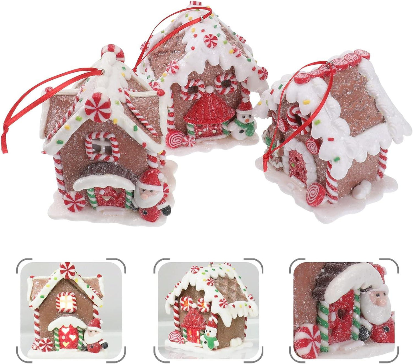 Ceramic Christmas Hanging Crafts, 3pcs