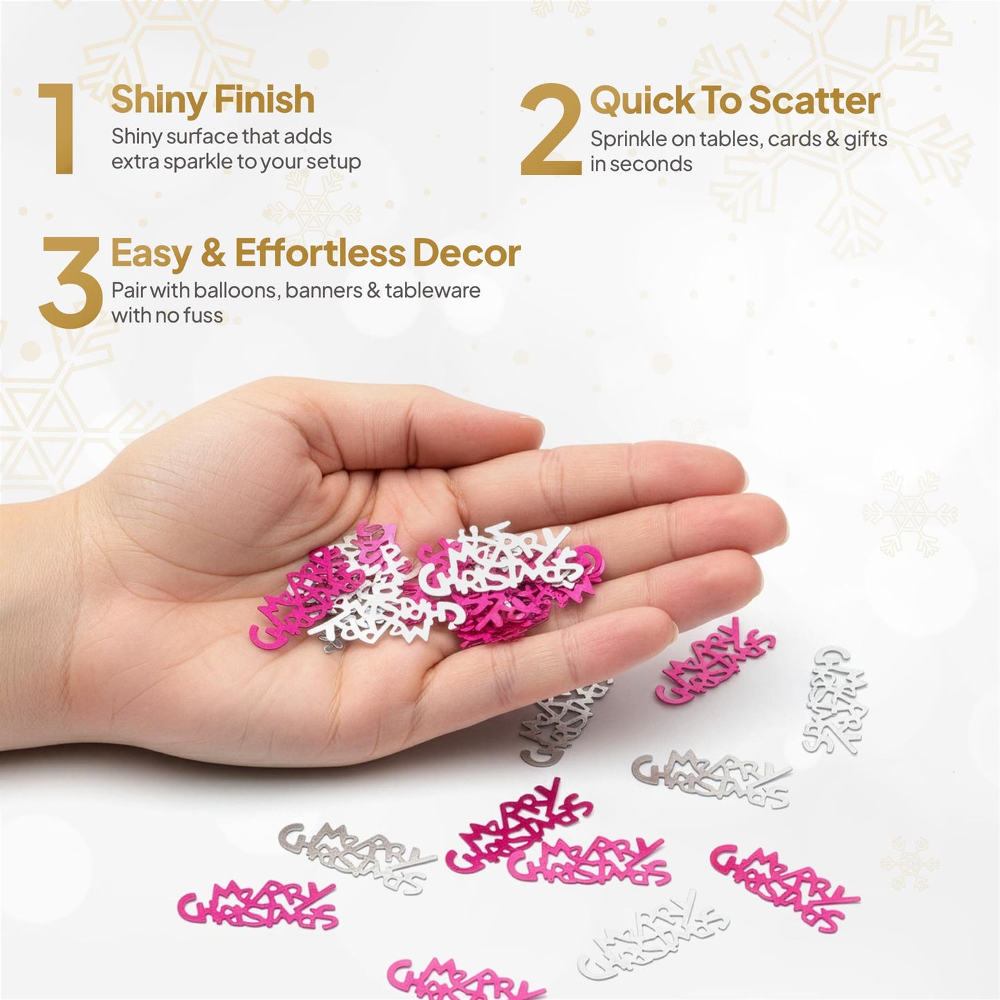 Xmas Merry Christmas Metallic Confetti - Table Party Sprinkles