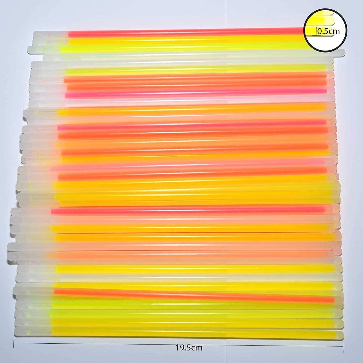 200 Glowsticks in Mixed Colors & 200 Bracelet Connectors