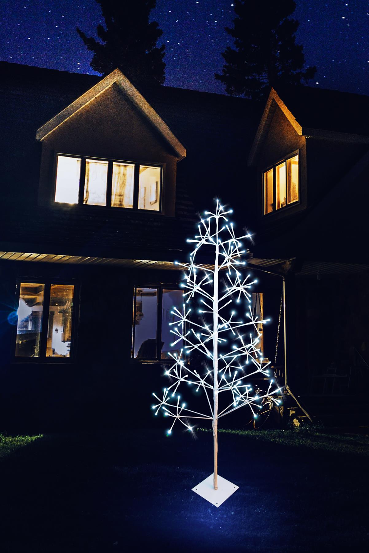 6 Feet Pre-Lit 294 LED Lights Metal Frame Christmas Decoration Tree