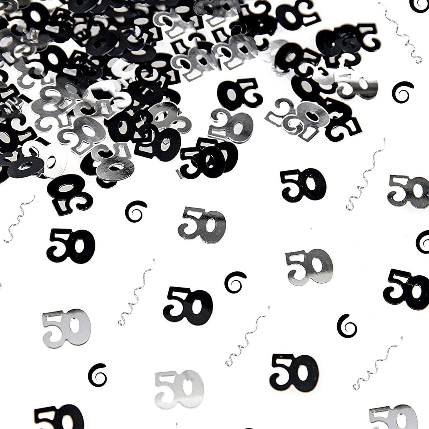 4 x 14g 50th Black Happy Birthday Confetti