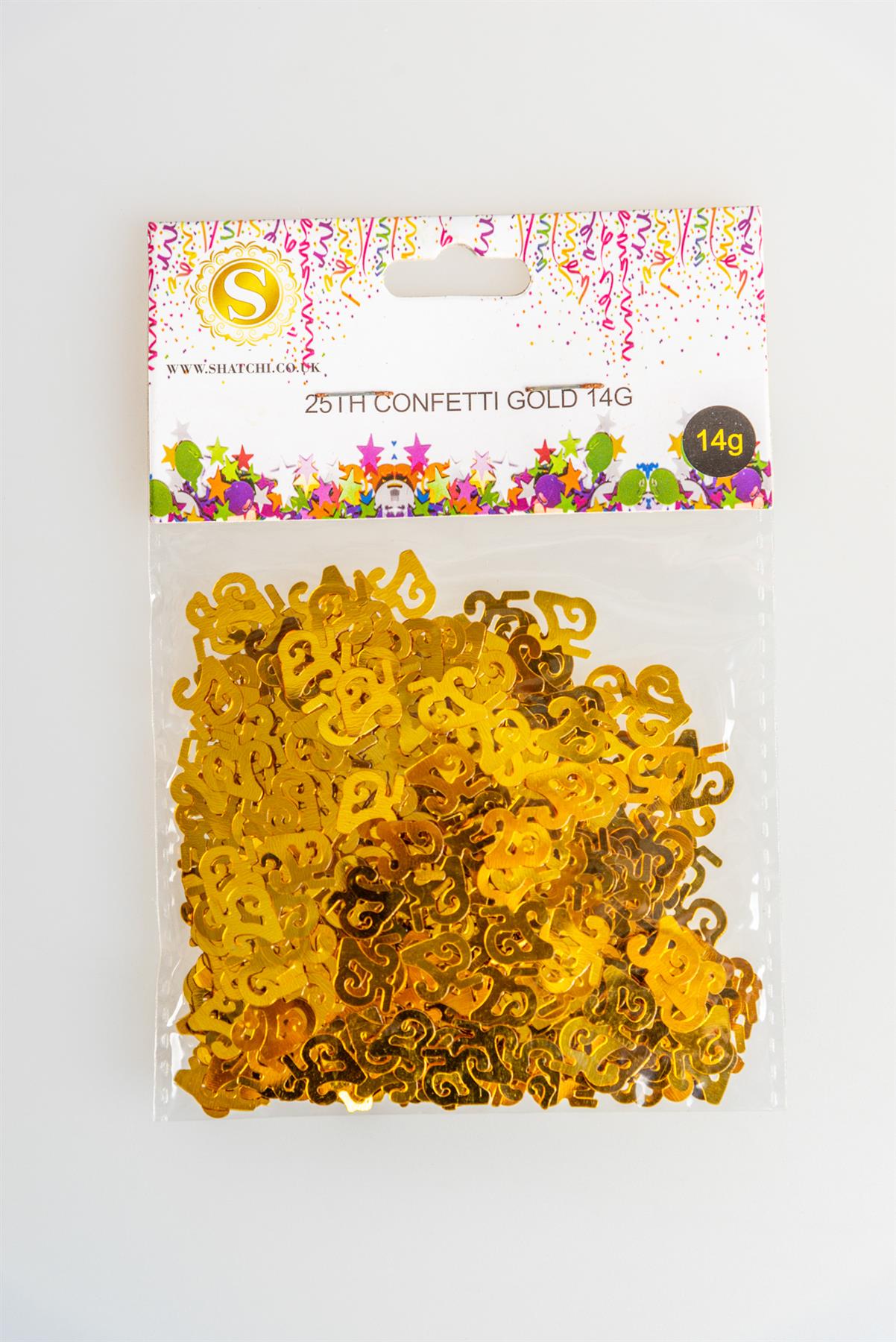 Pack of 2 Gold 25th Confetti - 14G Packs