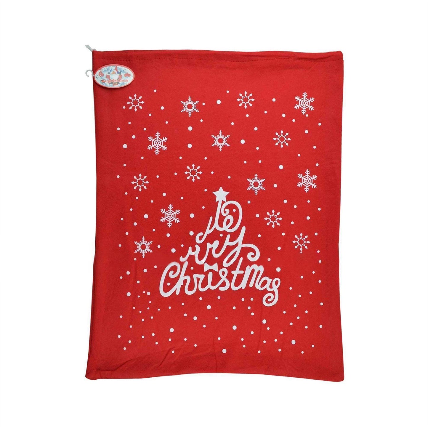 5 Father Christmas Santa Sacks, Red Felt