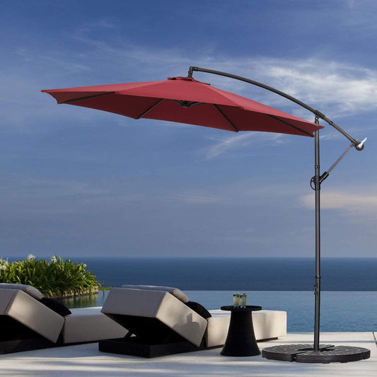 Burgundy Parasol Round Umbrella - 195x30x14.5 cm