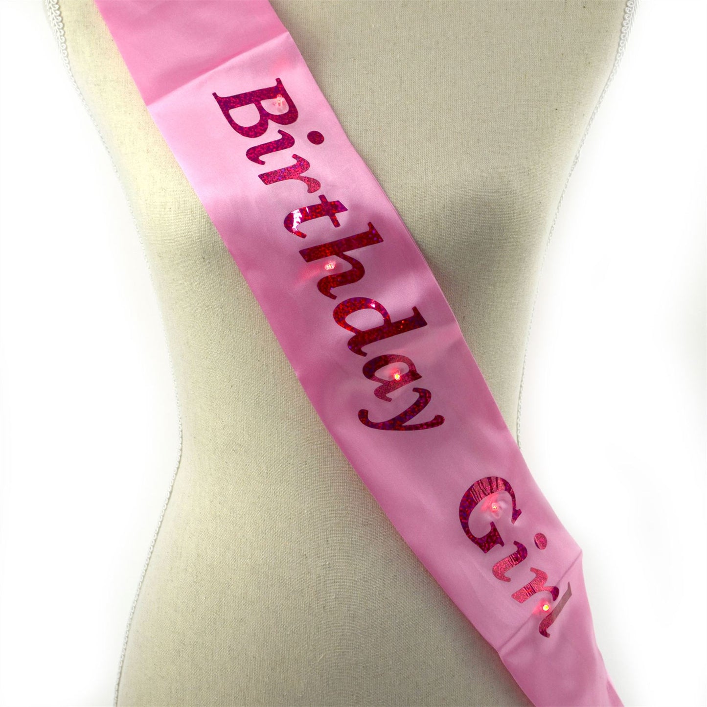 Shatchi "Birthday Girl" Flashing Pink Sash