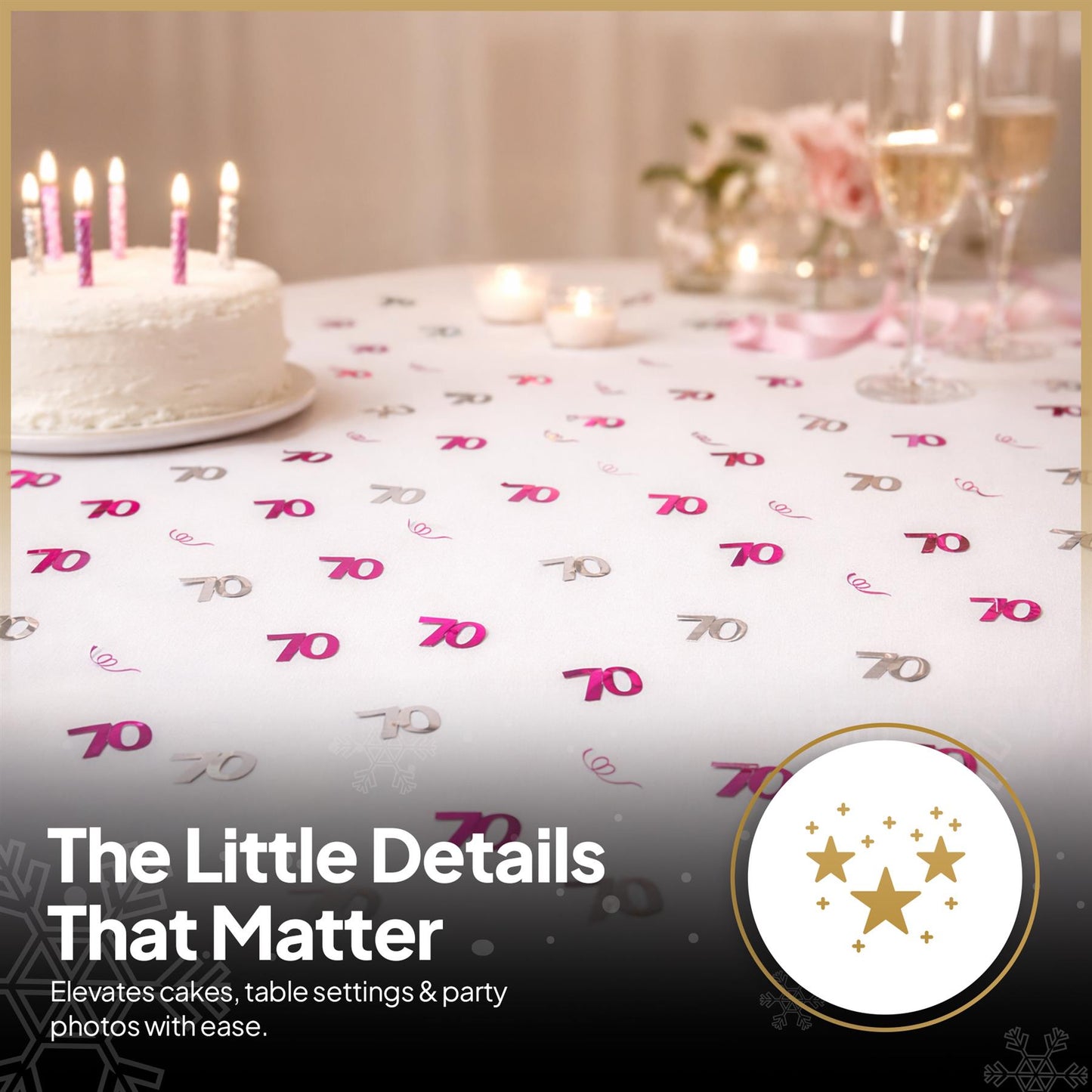 14g 70th Pink Happy Birthday Confetti