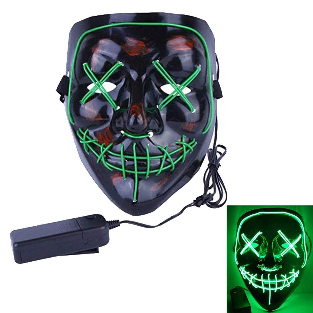 Halloween LED Neon Green Stitched Purge Mask