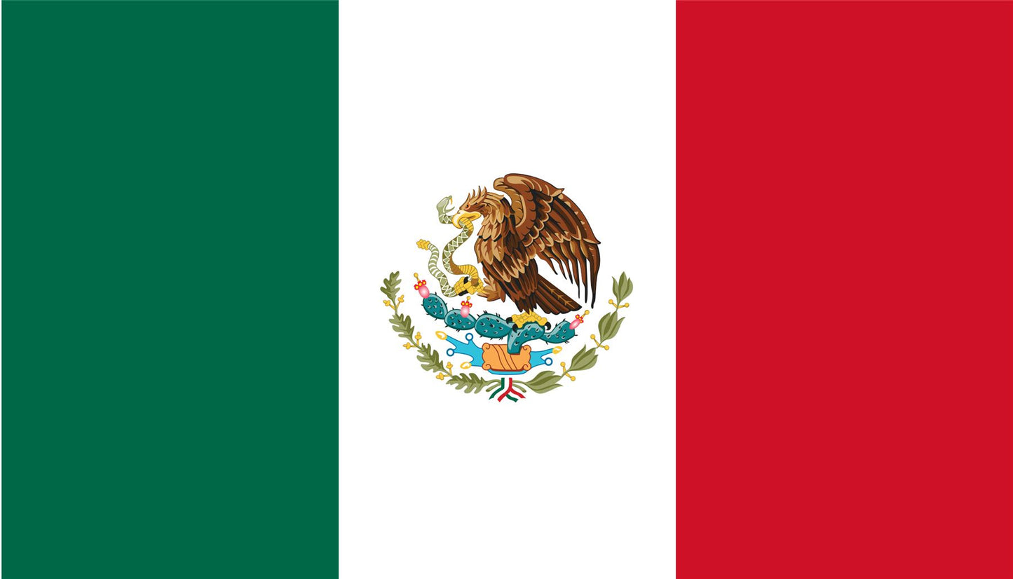 Mexico Flag 5x3ft With Eyelets