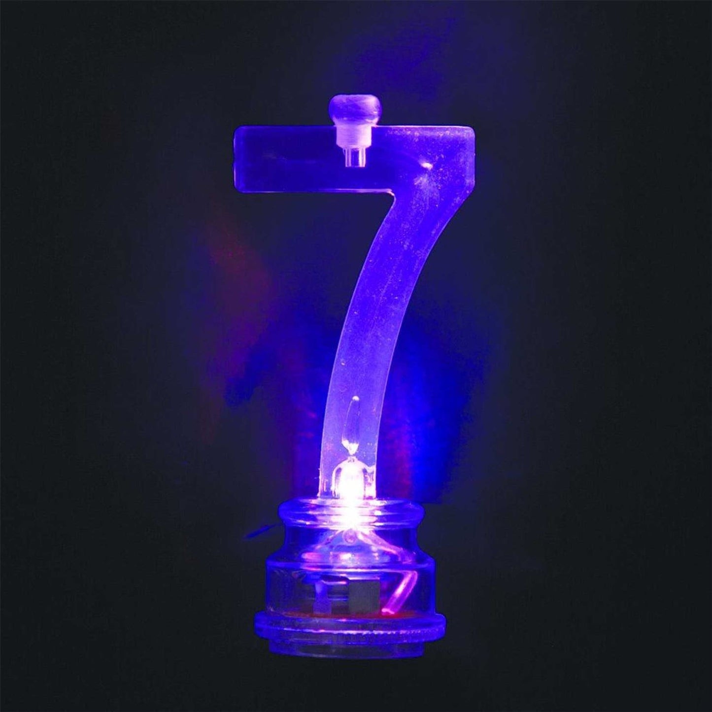 Number 7 Flashing Colour Changing with 4 Candle