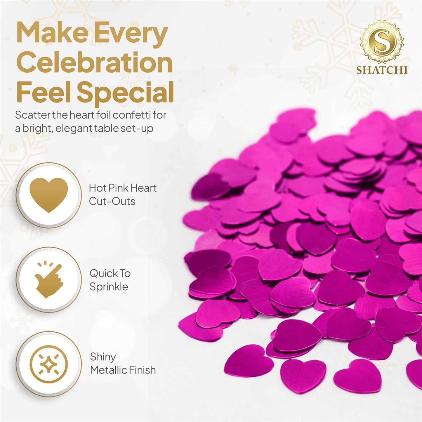 14g Pink Heart Confetti