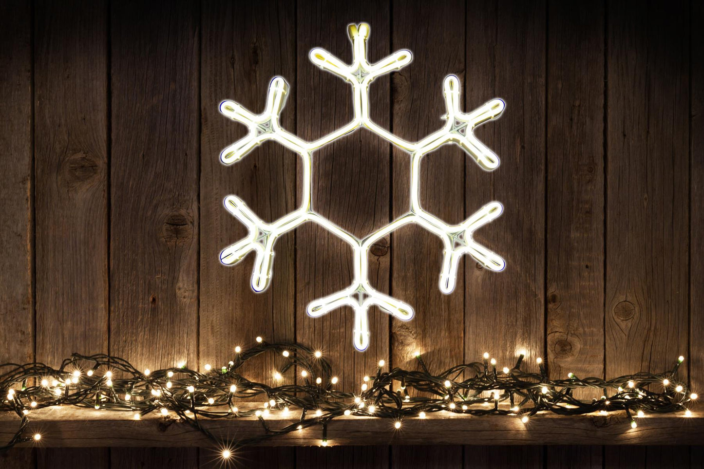 Snowflake Rope Light Silhouette - Cool White, 38cm