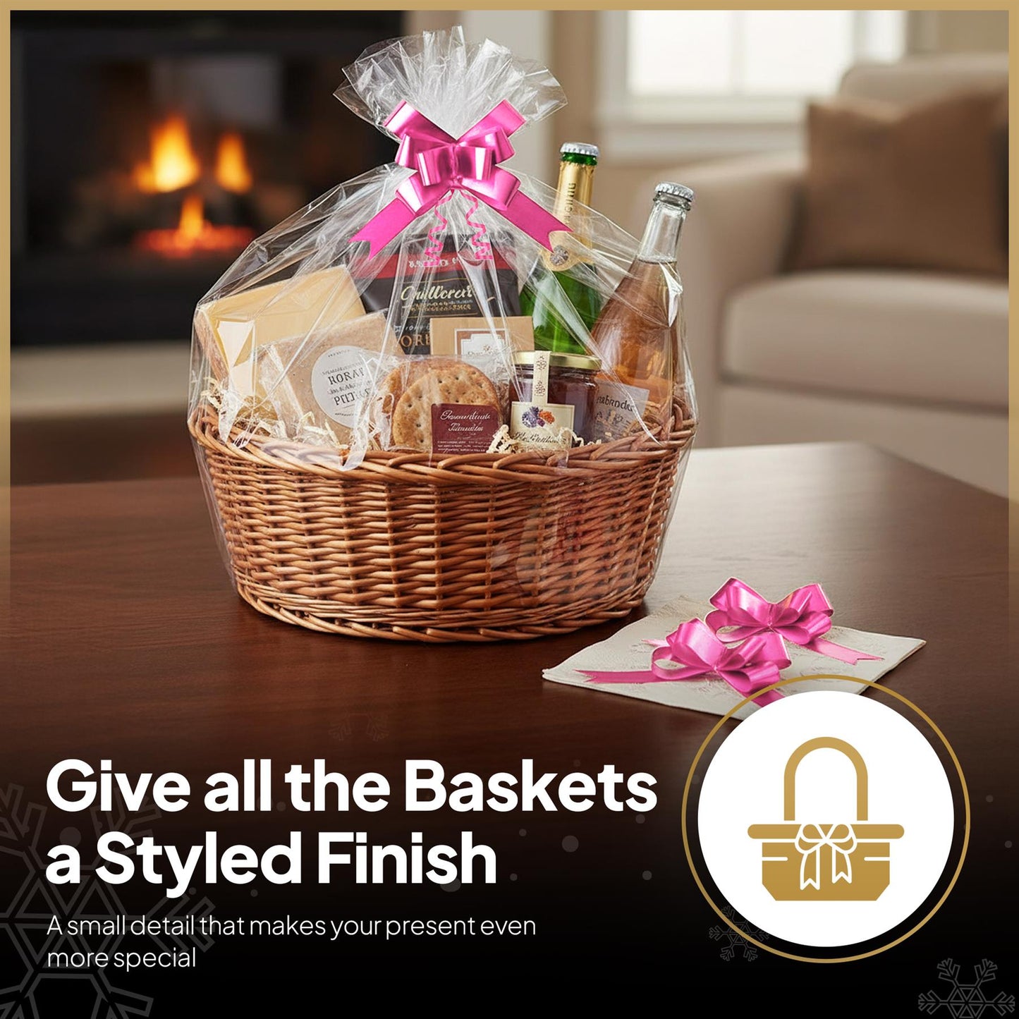 10 Hot Pink Pull Bows - 50mm