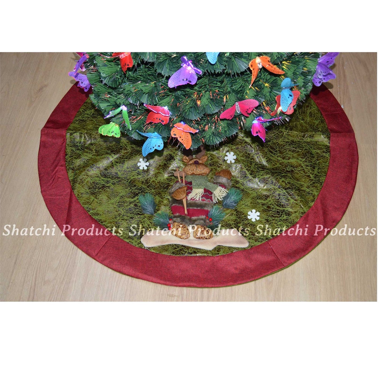 120cm Christmas Tree Skirt with 3D Reindeer