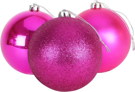 3 Pink Baubles (15cm)