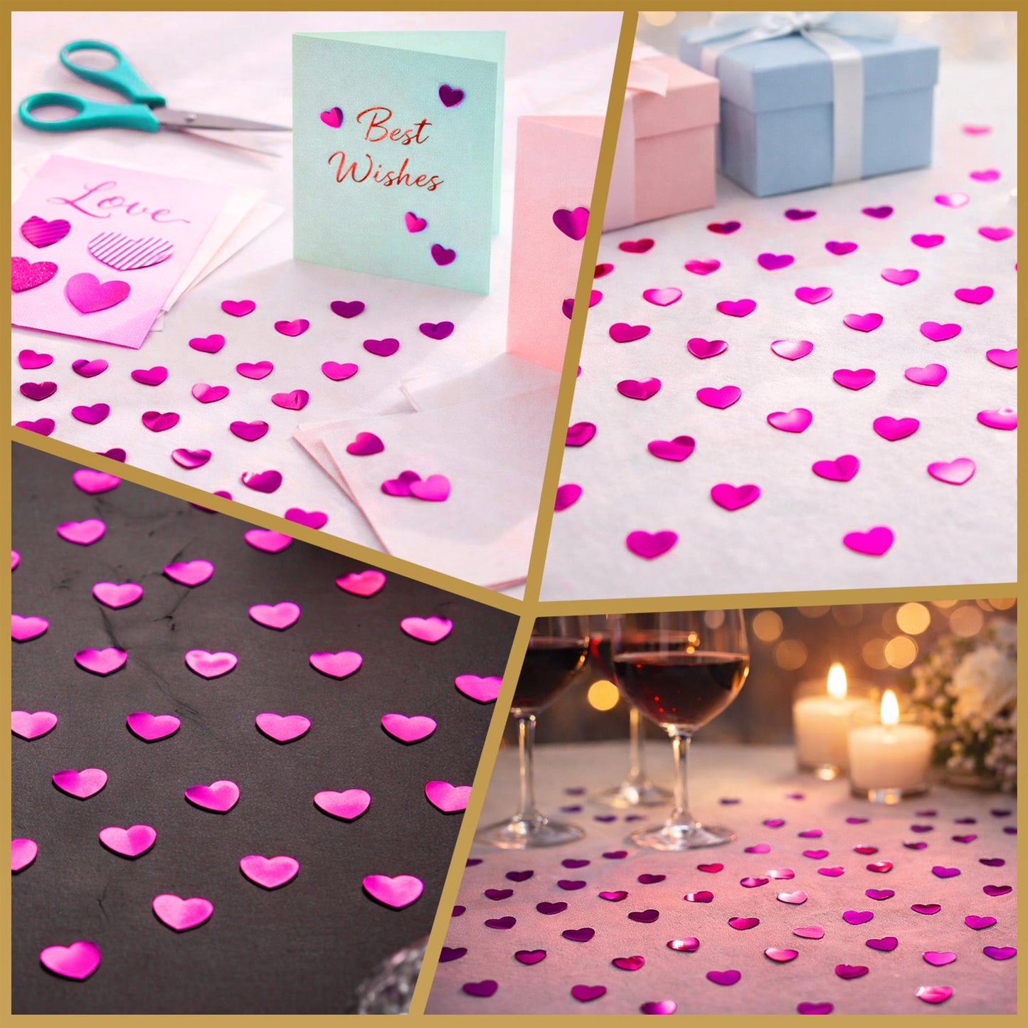 14g Pink Heart Confetti