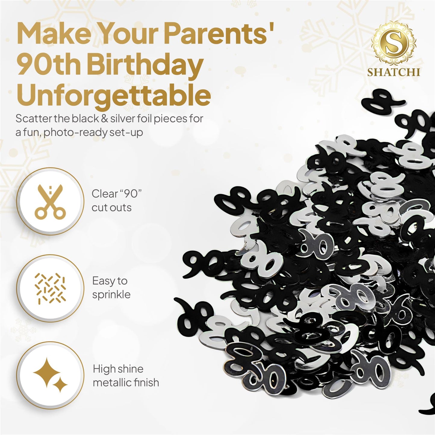 90th Confetti Black & Silver 14G 4PK