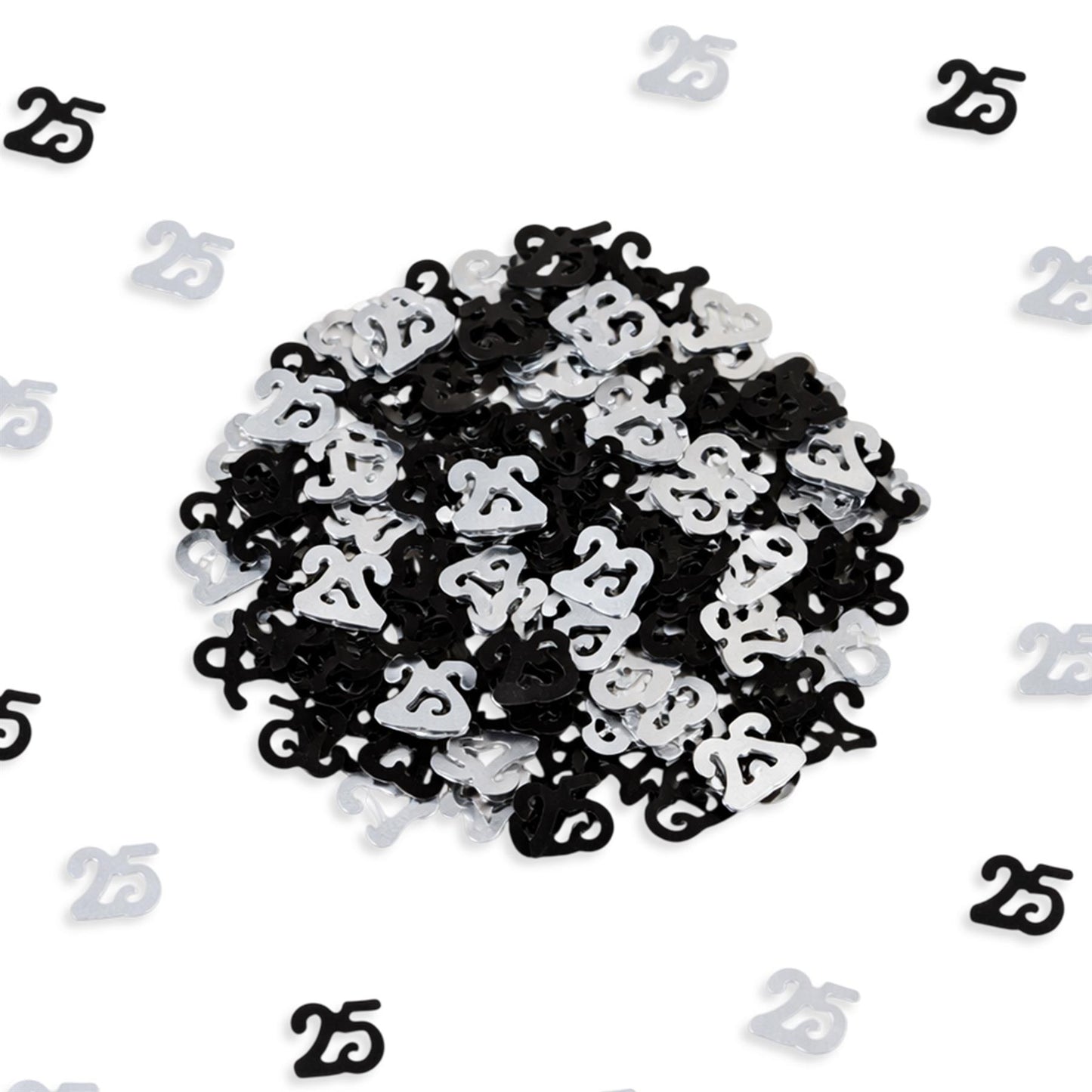 2 Packs 25th Confetti Black & Silver 14g
