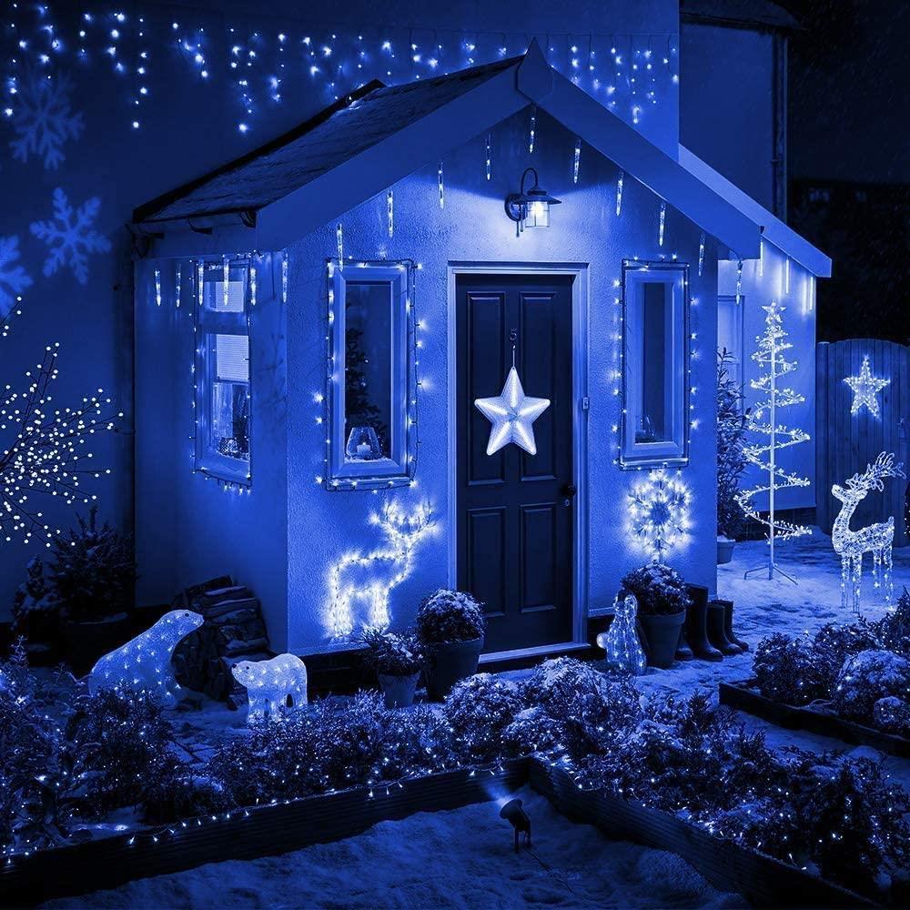 960 Blue LED Icicle String Lights