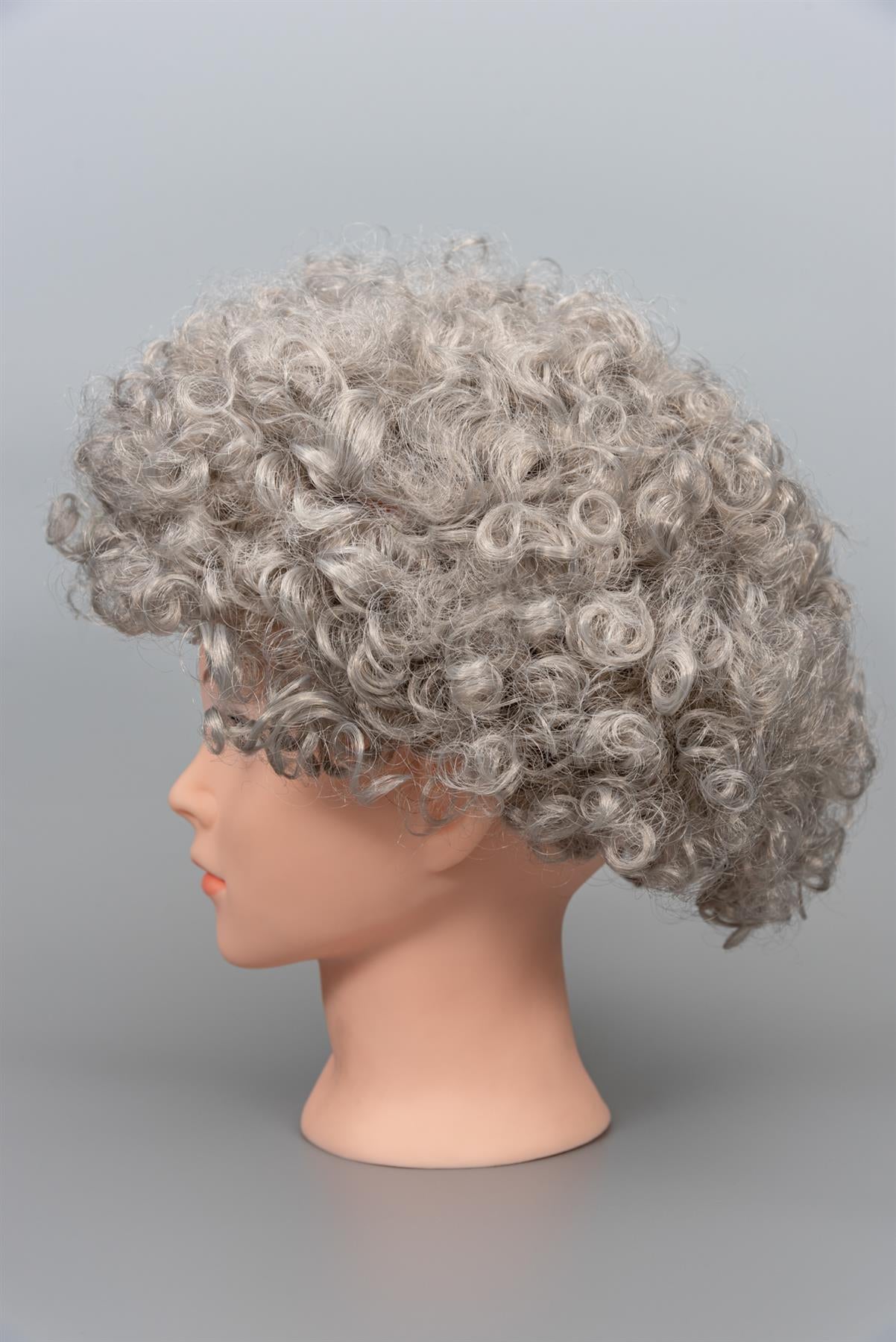 Grey Silver Curly Afro Wig