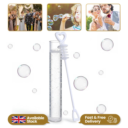 48 Wedding Wand Heart Tube Bubble Favours