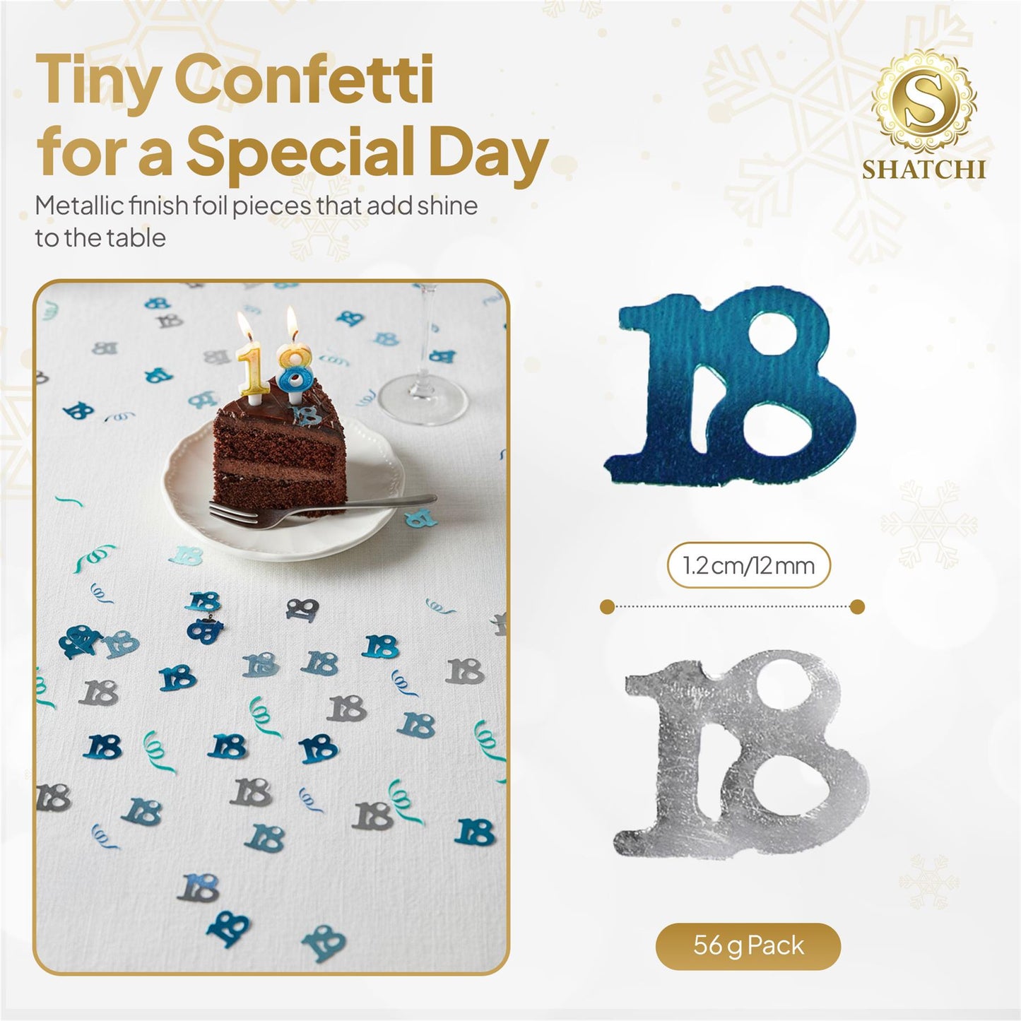 4x 14g 18th Blue Happy Birthday Confetti