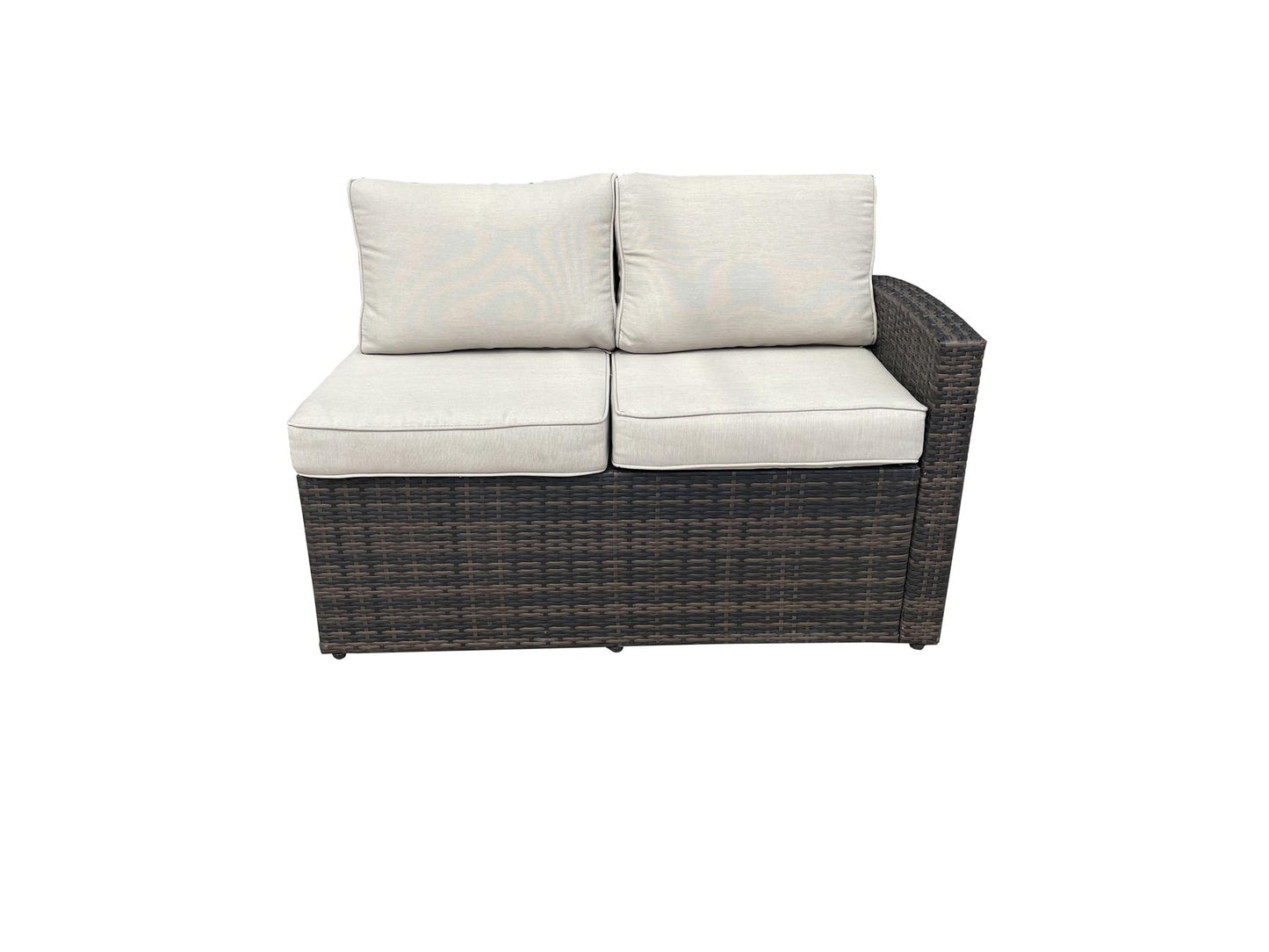 Brown Rattan 3 Seater Sofa, 2 Seater Sofa, 2 Stools, 1 Table, 1 Chair, 1 Storage Box