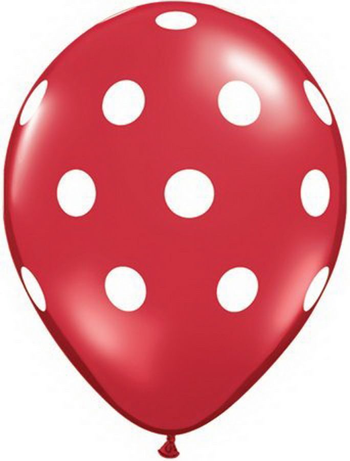 25 Red Polka Dot Balloons (12")