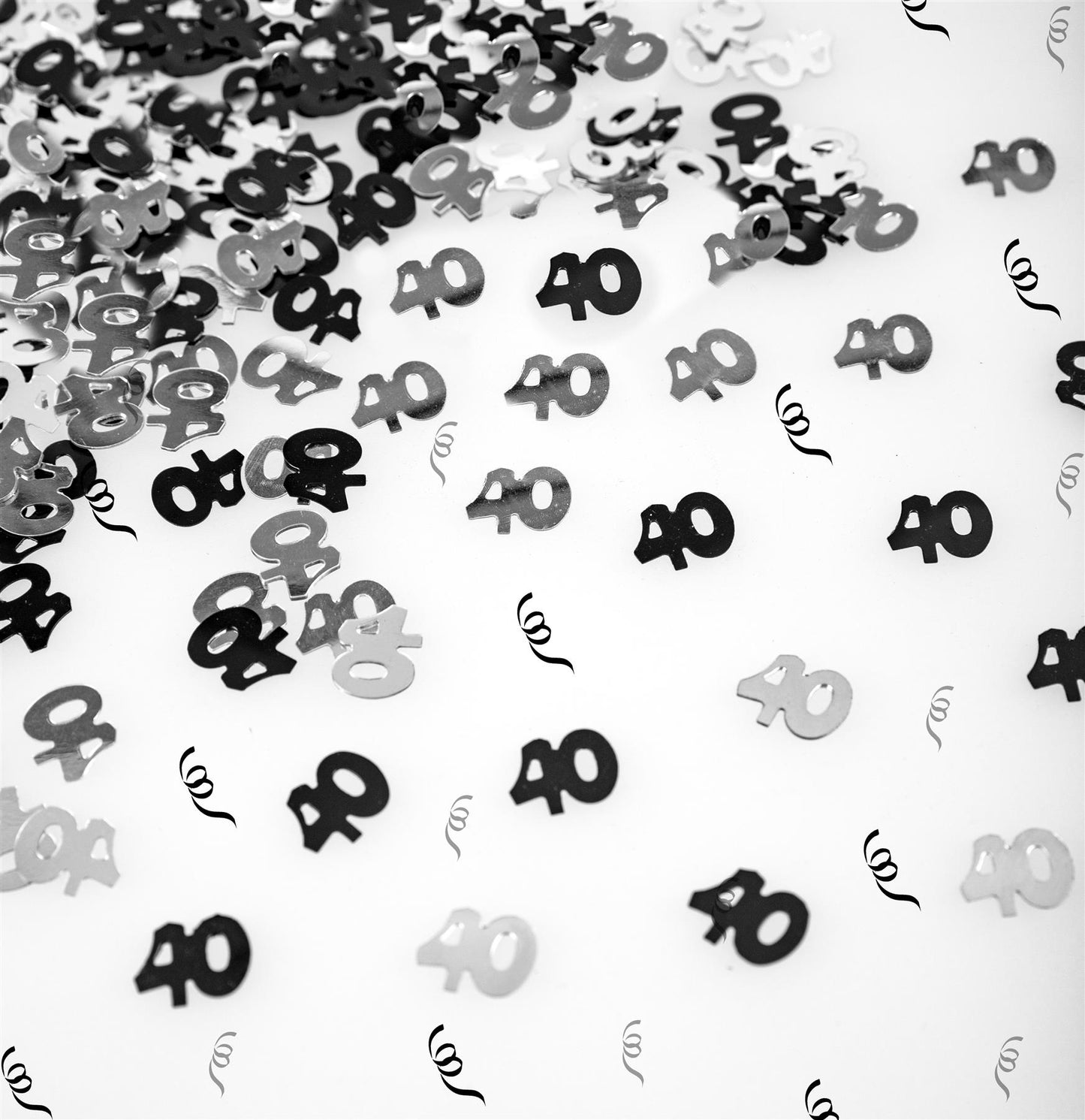 40th Confetti Black & Silver 14G 1PK