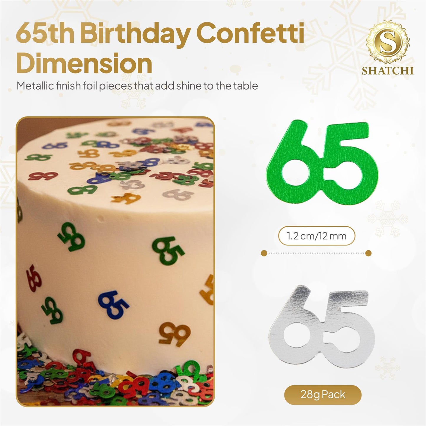 2 Packs of 65th Multicolor Confetti (14g)