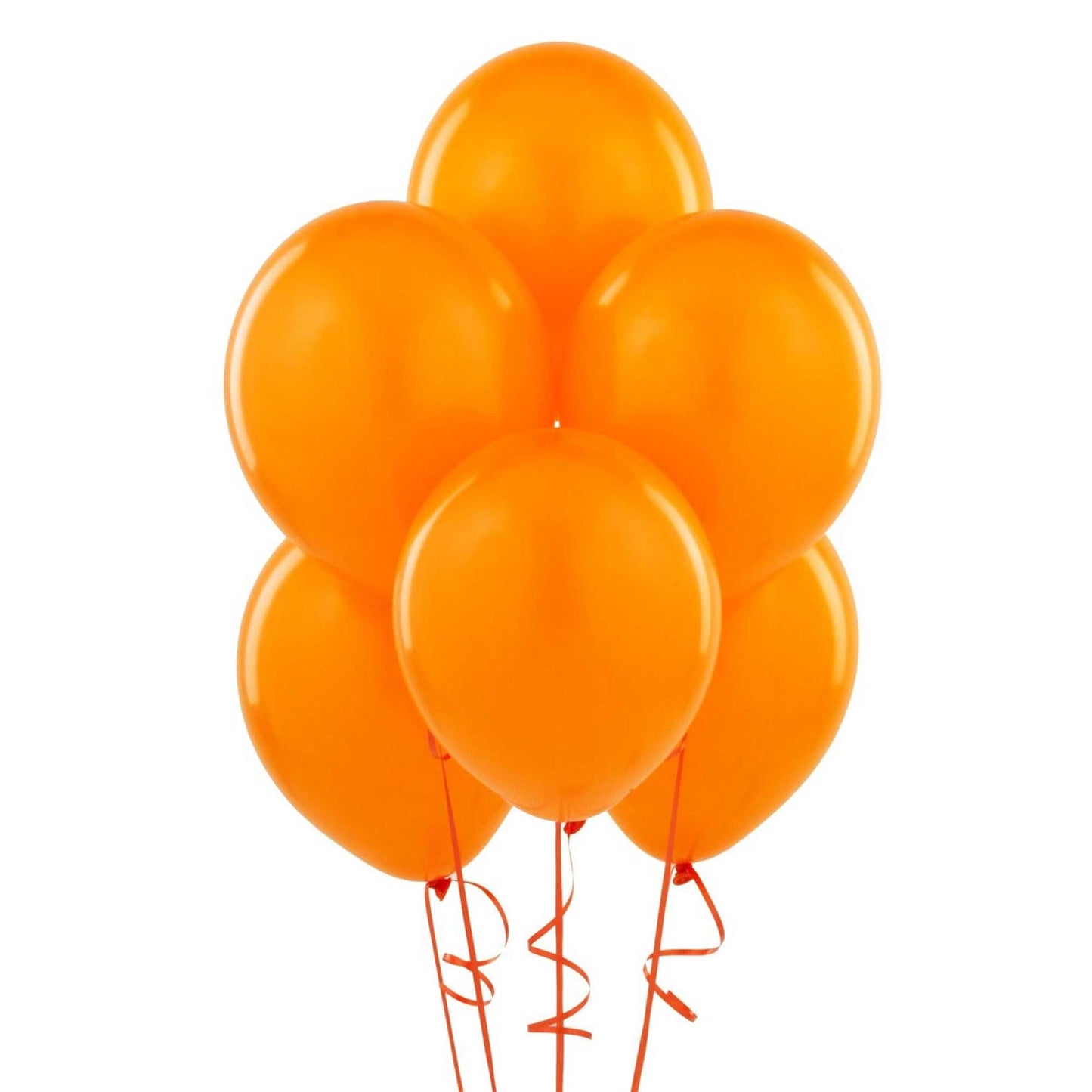 5 Orange Latex Balloons 12"