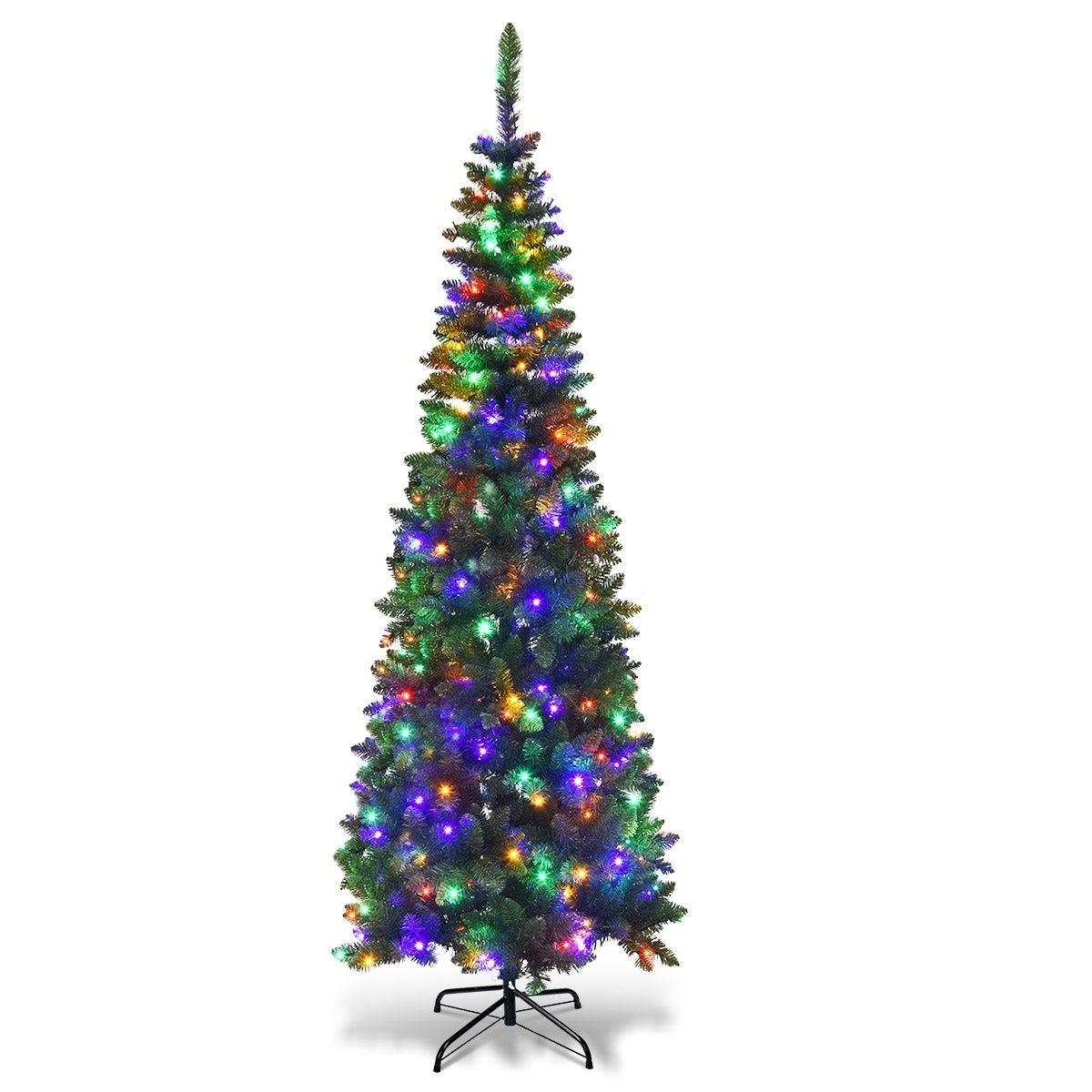 6ft Green Pencil Tree with LEDs