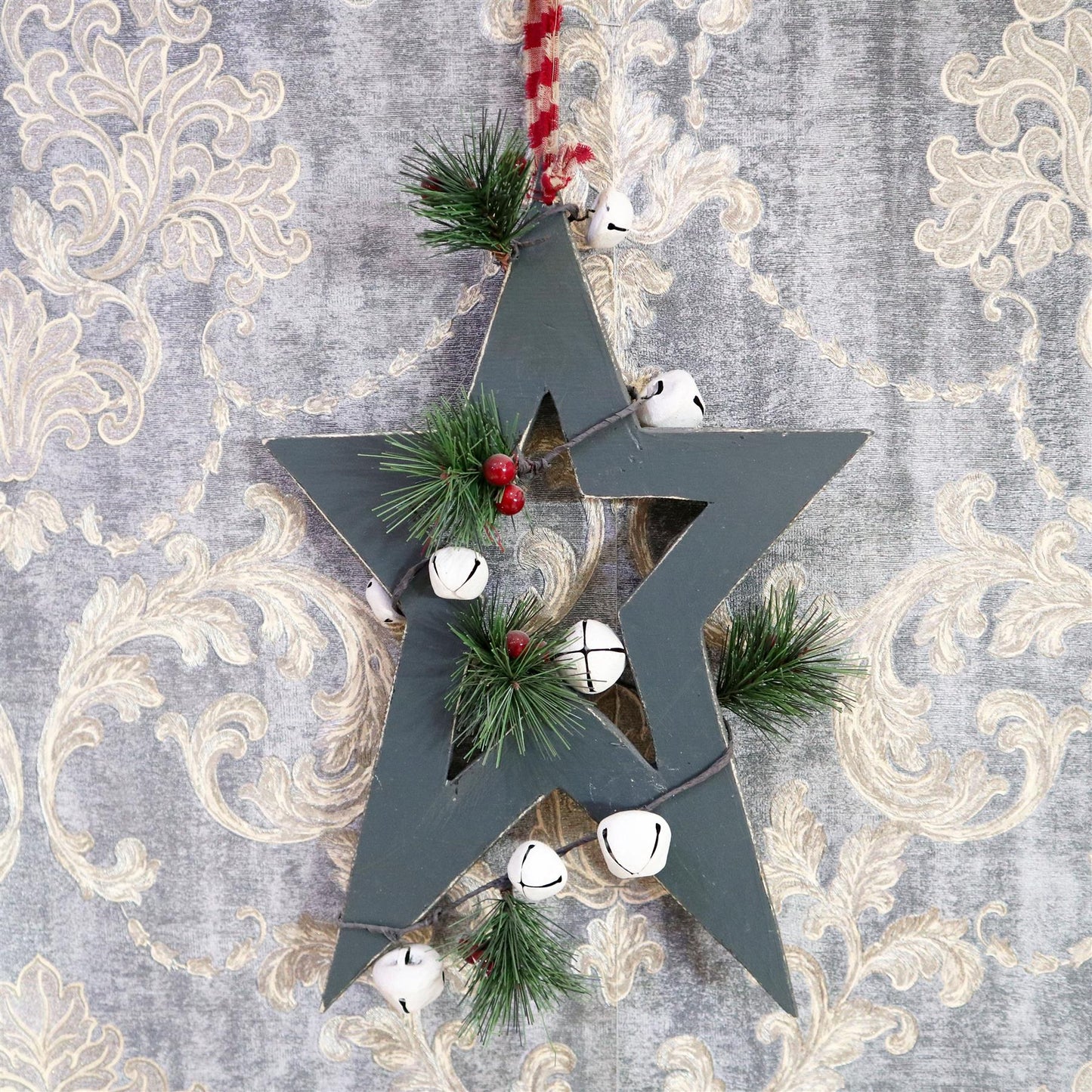 Hanging Decorations Green Star 30cm