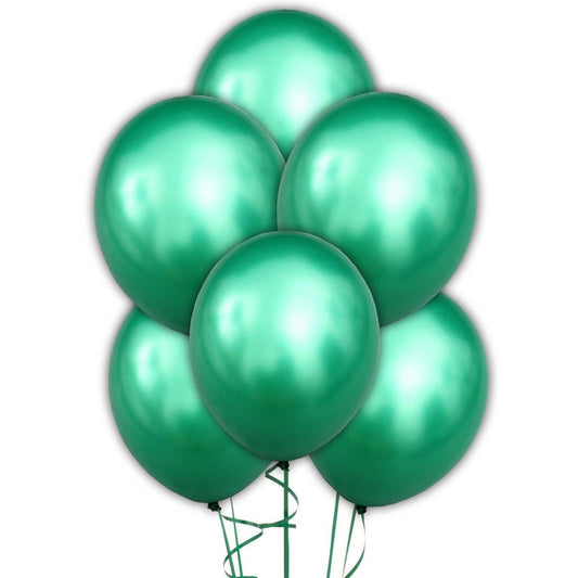 50 Pieces of 12" Metallic Green Latex Balloons