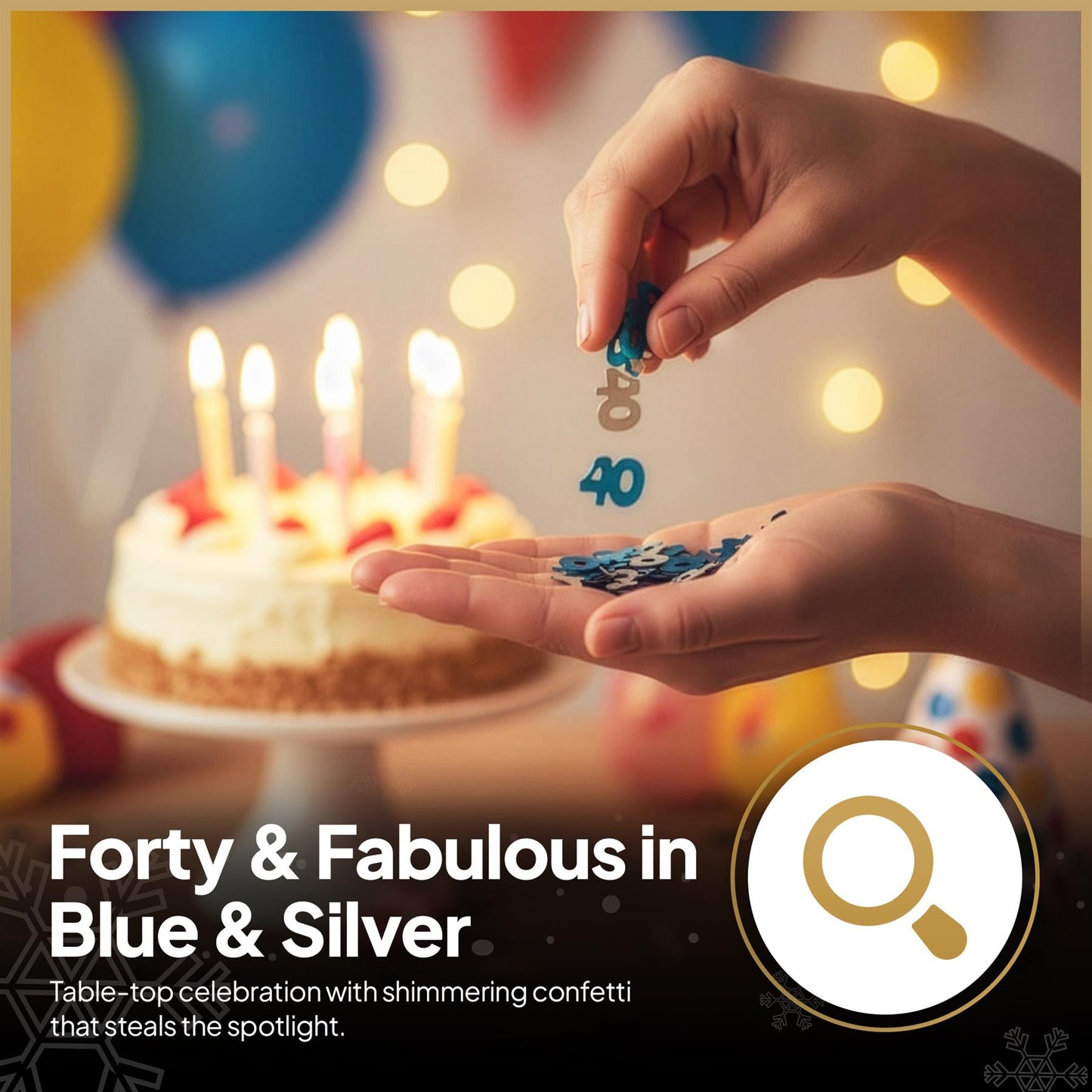 14g 40th Blue Happy Birthday Confetti